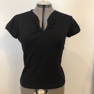 Grace Gathered Keyhole Neckline Tee (L)